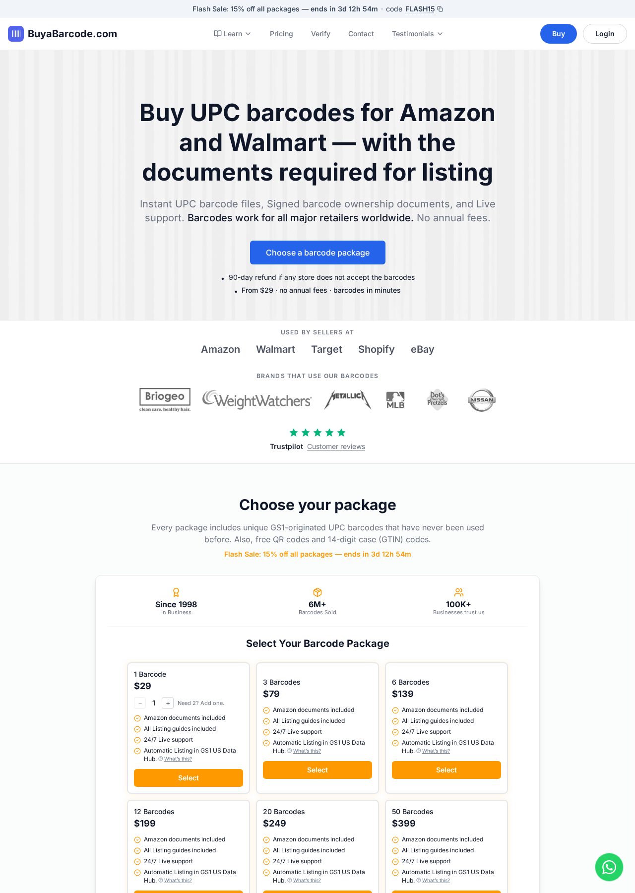 Buy a Barcode website